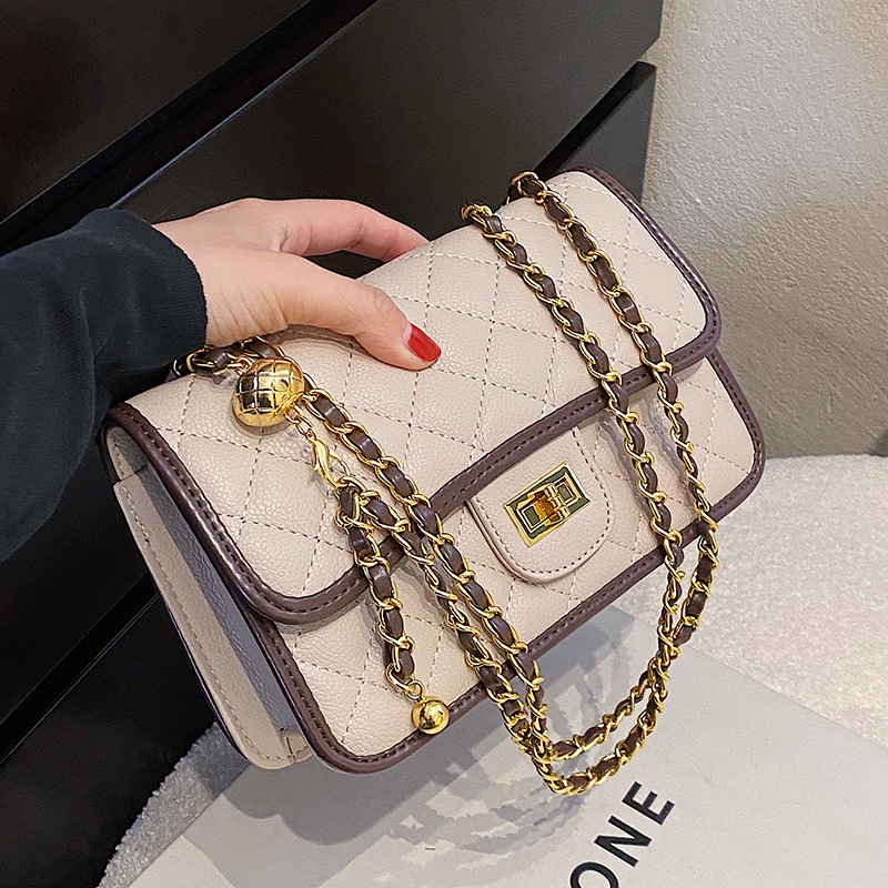 Túi đeo vai IELGY hình vuông kích cỡ nhỏ phối xích thời trang cho nữ