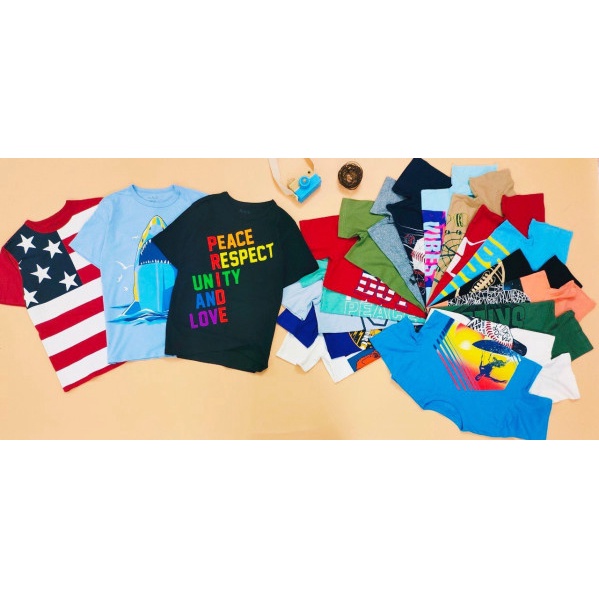 Áo phông bé trai size đại 15kg đến 50kg Áo thun Place cho  bé trai xuất dư 4 đến 16 tuổi - ATPD