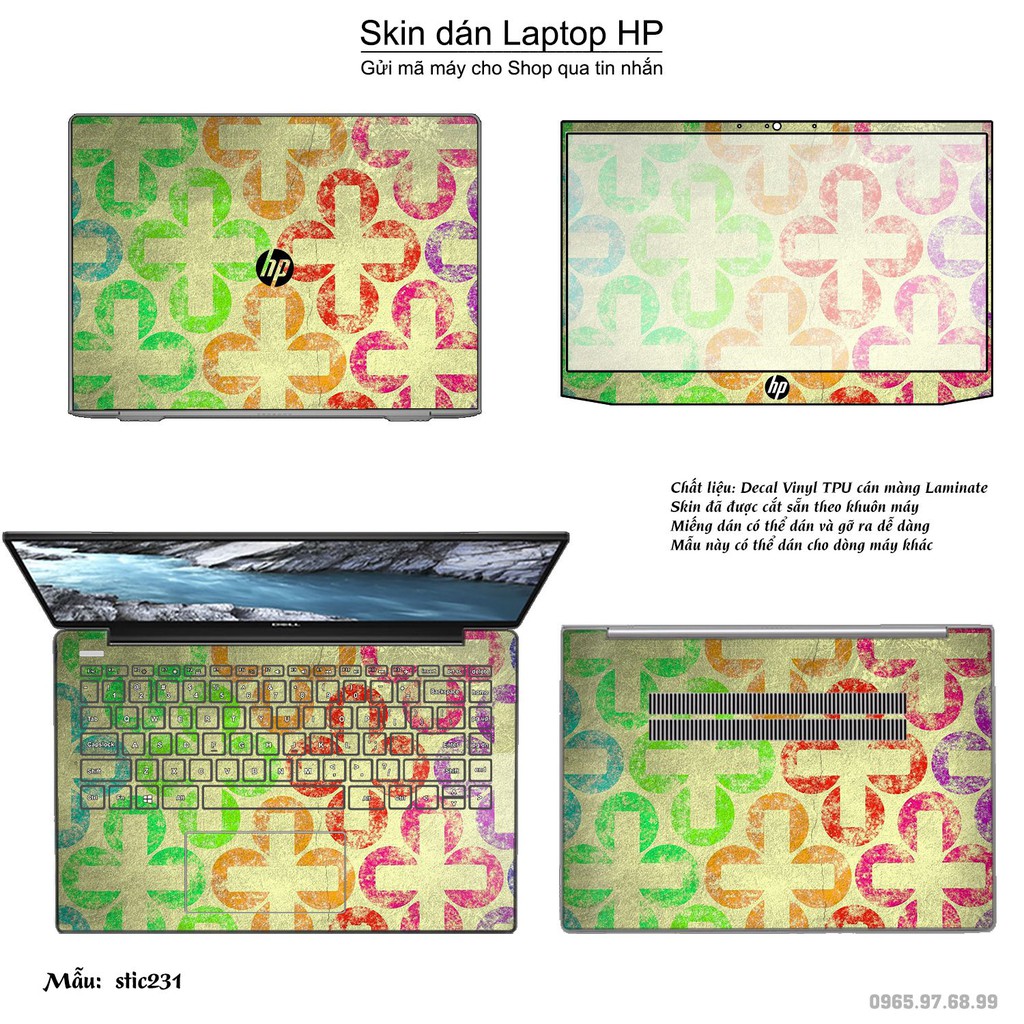 Skin dán Laptop HP in hình Hoa văn sticker _nhiều mẫu 37 (inbox mã máy cho Shop)