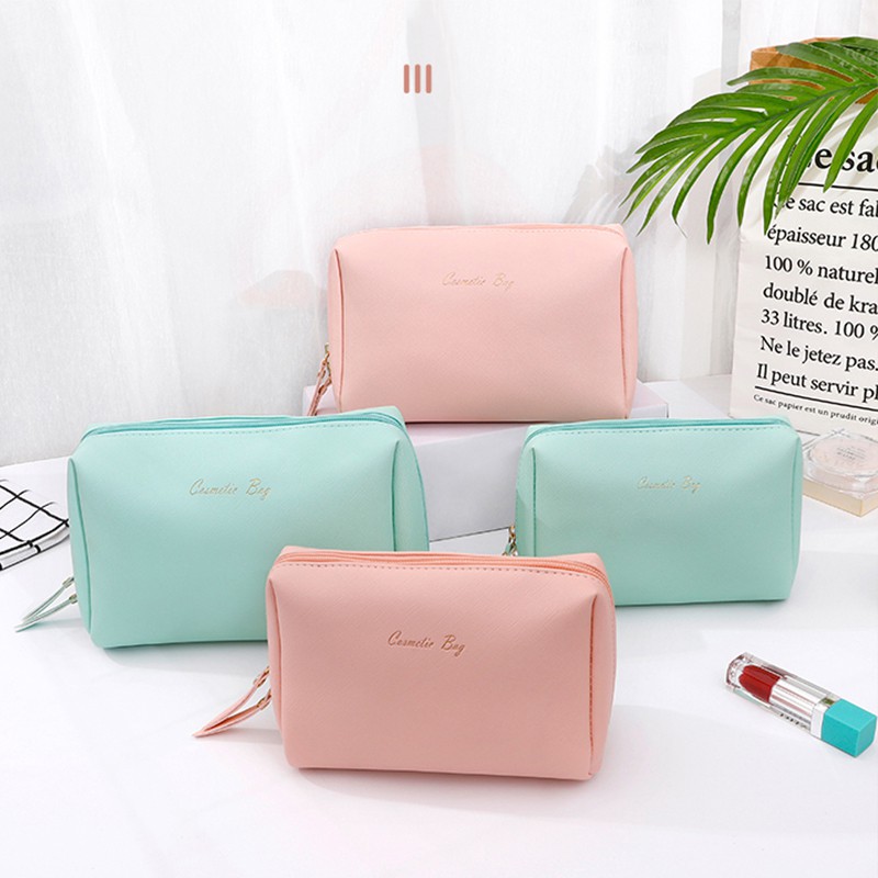 Túi đựng đồ trang điểm EVERTONER màu trơn thời trang dành cho nữ