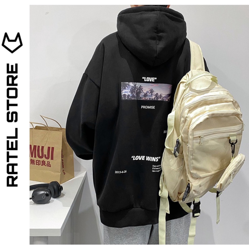 Áo Hoodie Local Brand Nỉ Bông Nam Nữ LOVE WIN Unisex Form Rộng