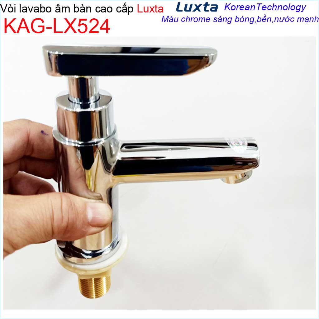 Vòi lavabo lạnh Luxta KAG-LX524 tay gạt, vòi rửa mặt thân tròn nước mạnh thiết kế tinh tuyệt đẹp