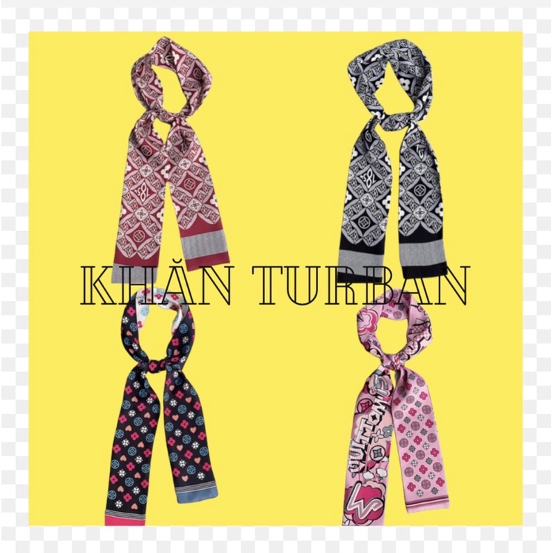 Khăn quấn quay túi xách in hoạ tiết L.V