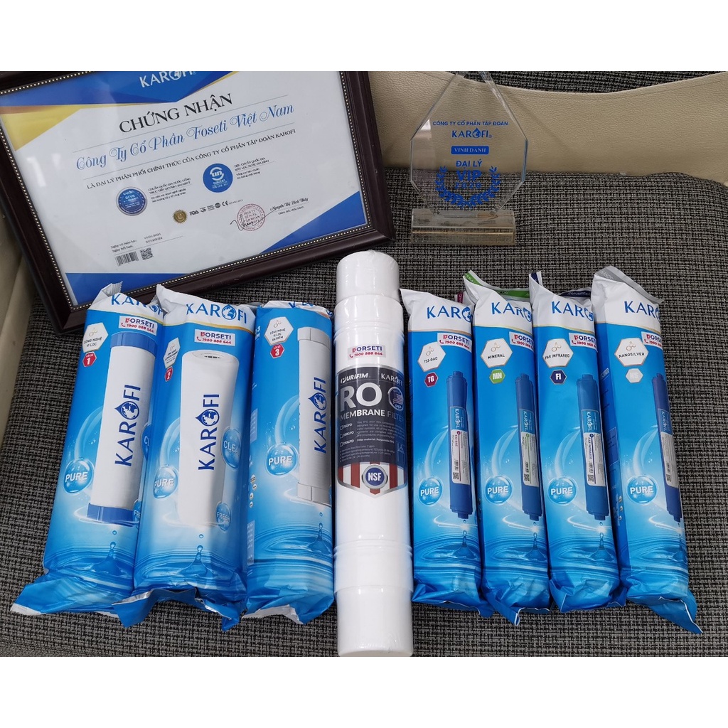 Combo 8 lõi lọc nước Karofi chính hãng dùng cho máy lọc nước Karofi KT-K8I-1
