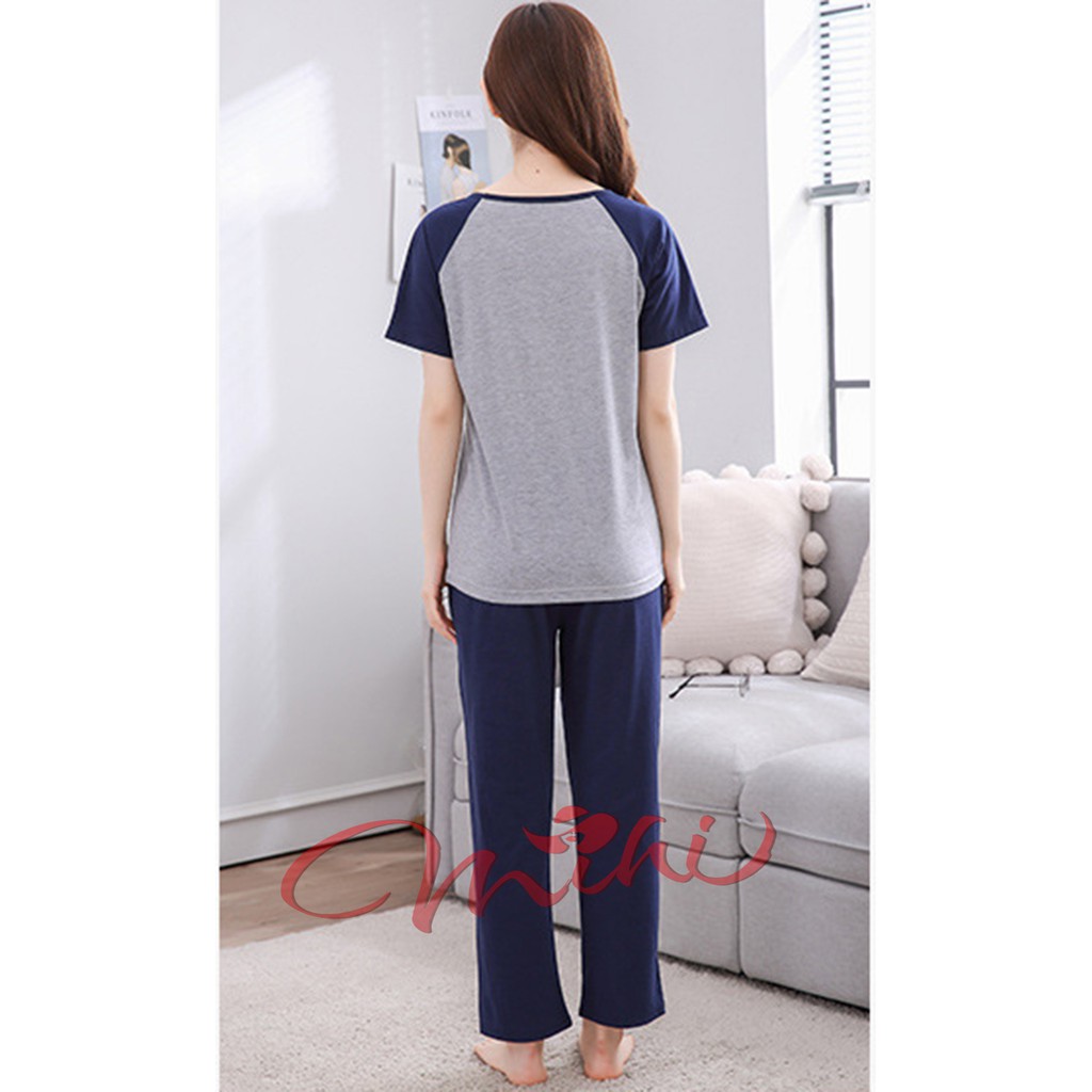 Bộ đồ bầu áo cộc quần dài mặc nhà mickey