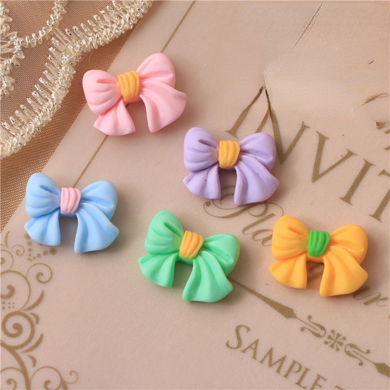 Set 10 Phụ Kiện Trang Trí Kẹp Tóc/Điện Thoại Màu Macaron/Kem Xinh Xắn