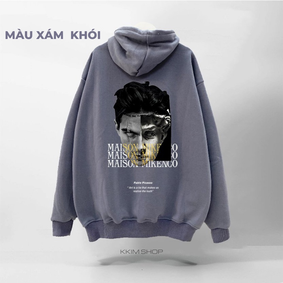 Áo Nỉ HOODIE MIKENCO MAISON, Áo hoodie XANH LÁ unisex nam nữ form rộng oversize chất liệu Nỉ bông cao cấp KKIM SHOP