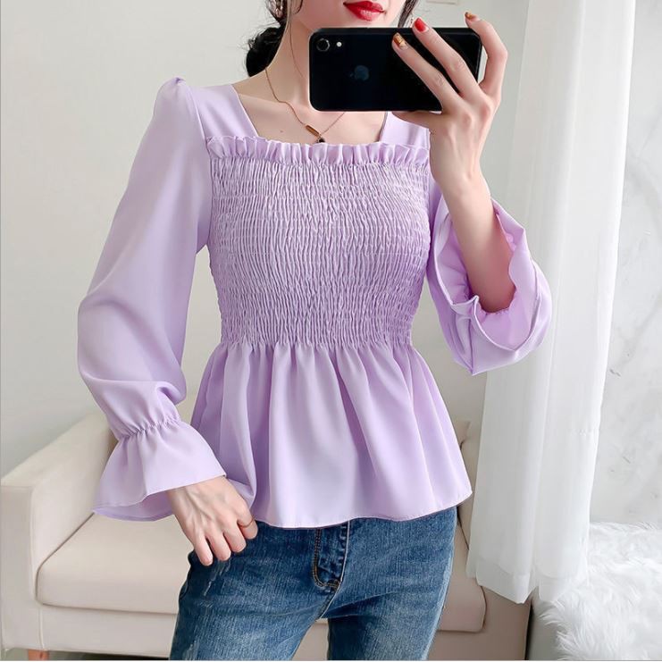 Áo kiểu nữ vải bèo cổ tay xòe dễ thương-nhiều màu | BigBuy360 - bigbuy360.vn