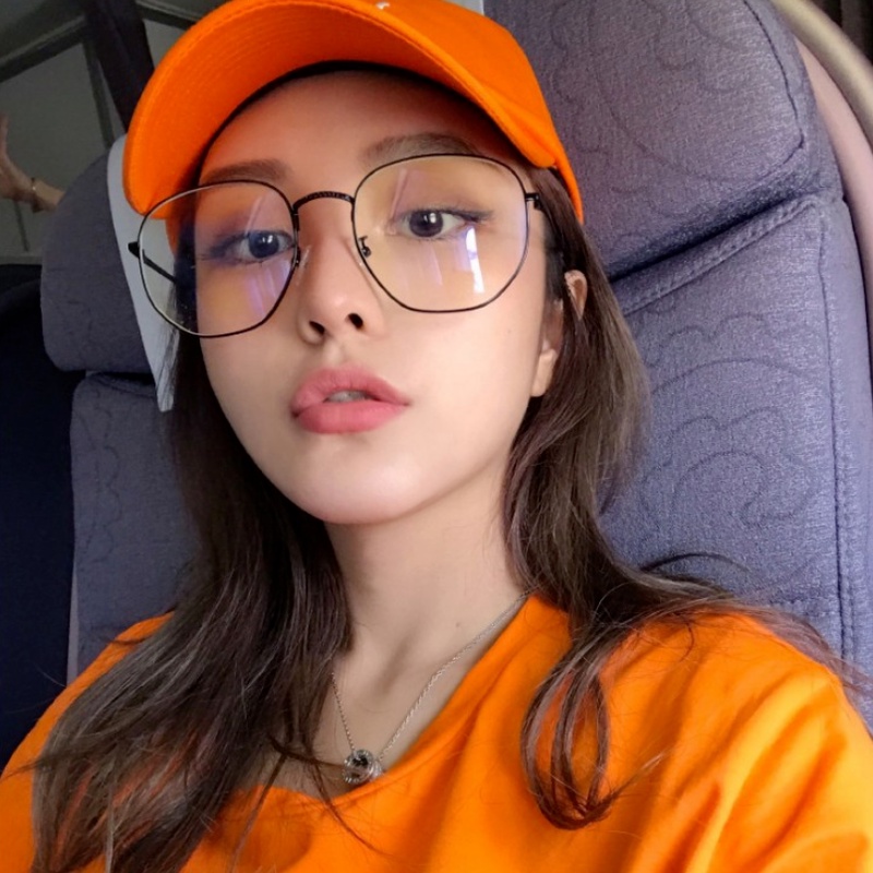 Mắt kính kim loại gọng vuông chống ánh sáng xanh phong cách Hàn Quốc thời trang cho nữ