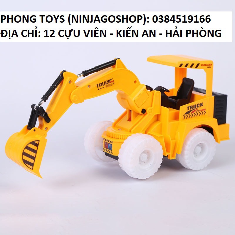 Xe Cẩu - Xe Máy Xúc đồ chơi tự động có đèn chạy pin cực đẹp giá rẻ cho bé