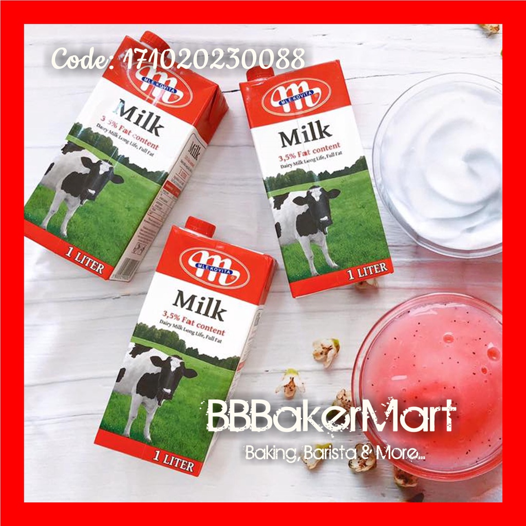 Sữa tươi tiệt trùng MLEKOVITA H-Vollmilch UHT Milk BA LAN - 1 lít