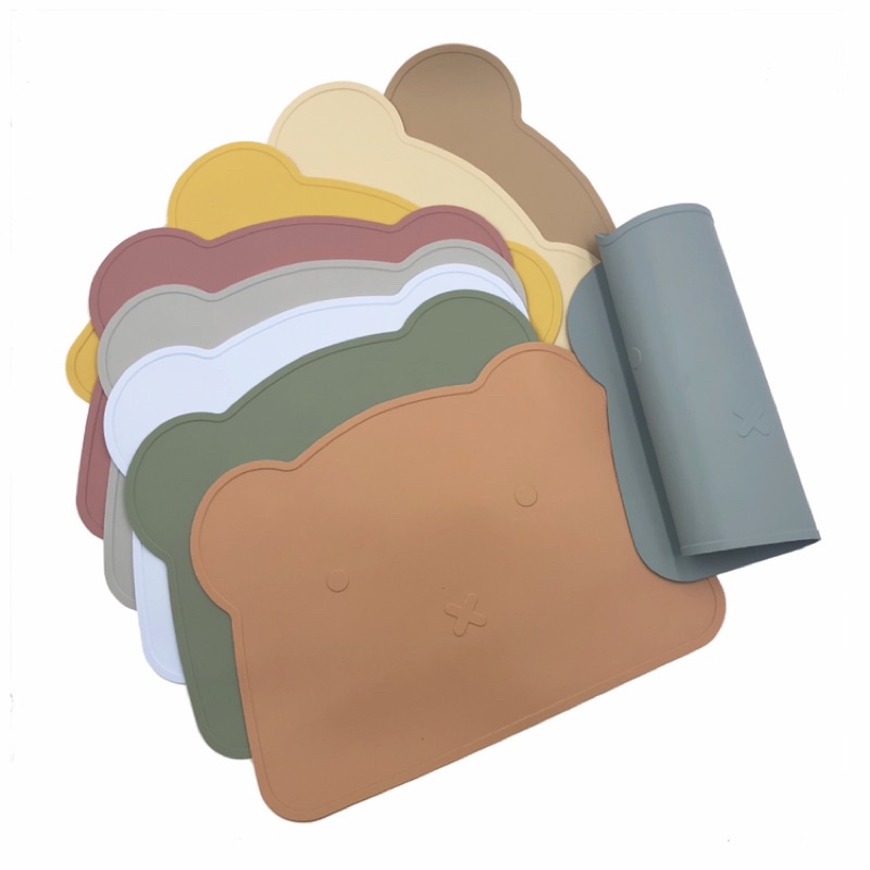 Set ăn dặm silicon 5 món cho bé, bát ăn dặm silicon, khay silicon chống lật phong cách Hàn Quốc