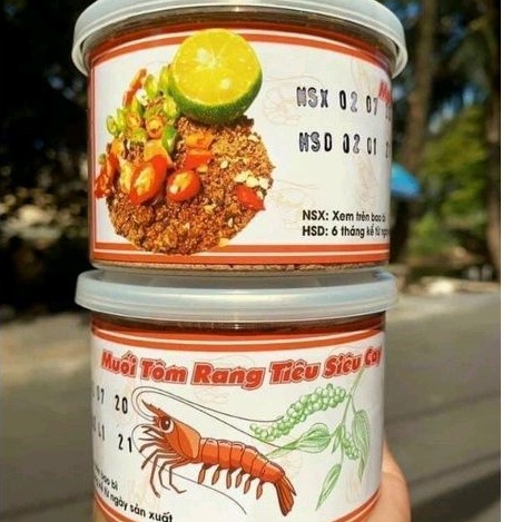 52k hủ 250gr Muối Tôm Rang Tiêu Siêu Cay