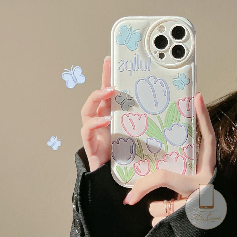 Ốp Điện Thoại TPU Mềm Họa Tiết Hoa Tulip Cho IPhone XR 7Plus 8Plus 6 6s Plus 11 12 13 Pro MAX X XS MAX 7 8 SE 2020