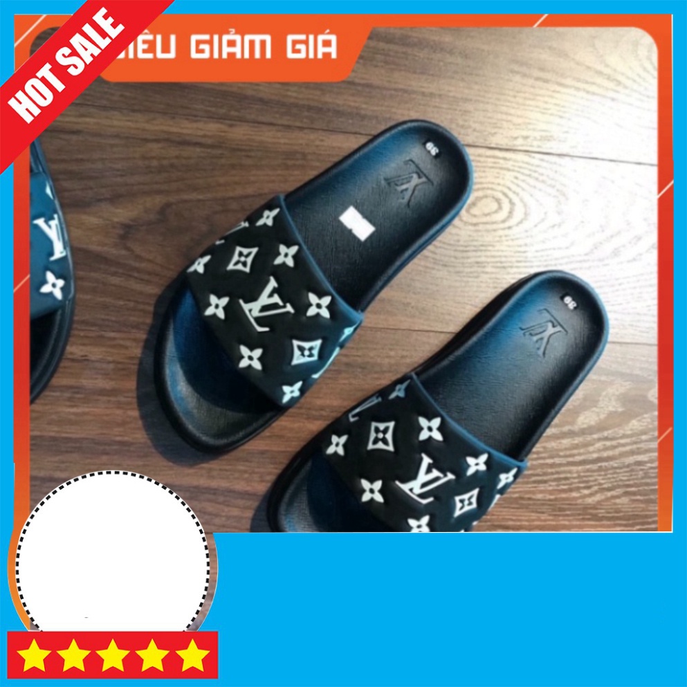 DÉP QUAI NGANG LV VÂN HOA TRẮNG - DÉP NAM EO VI QUAI HOA TrungPii Siêu rẻ shopee