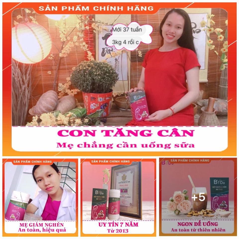 Bột dưỡng mầm an thai Bido cho mẹ bầu giảm nghén hiệu quả, tăng cân vào con mà không tăng nhiều vào mẹ