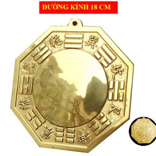 Gương bát quái lồi đồng nguyên chất đường kính 18cm