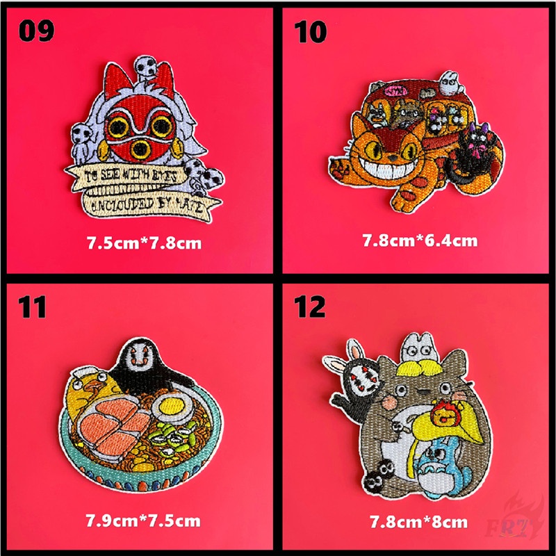 ☸ Miếng Dán Tự Dính Họa Tiết Anime Miyazaki Hayao Dễ Thương ☸ 1 Huy Hiệu Totoro / Kiki / Ponyo / No Face Man Ủi Lên Quần Áo / Túi Xách DIY