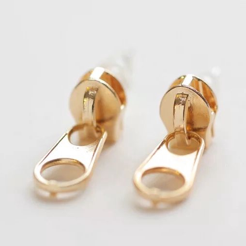 Bông tai kiểu khóa kéo phong cách retro sành điệu trẻ trung