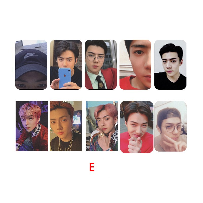 Set 10 Thẻ Hình Các Thành Viên Nhóm Nhạc Exo