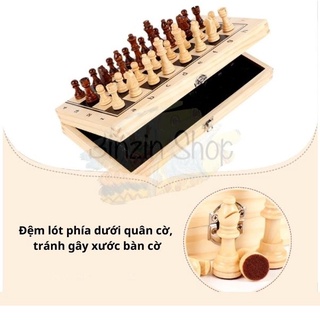 Cờ vua gỗ nam châm (tặng kèm 2 hậu)