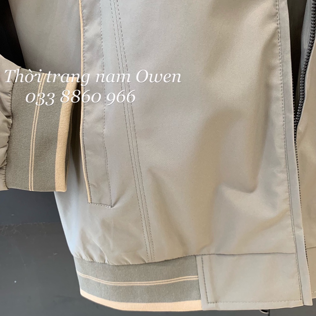 OWEN - Áo khoác gió nam 2 lớp màu nâu be nhạt 61058