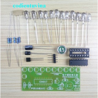 Bộ linh kiện mạch nháy theo âm thanh DIY Tự Ráp ( LED water light kit CD4017)