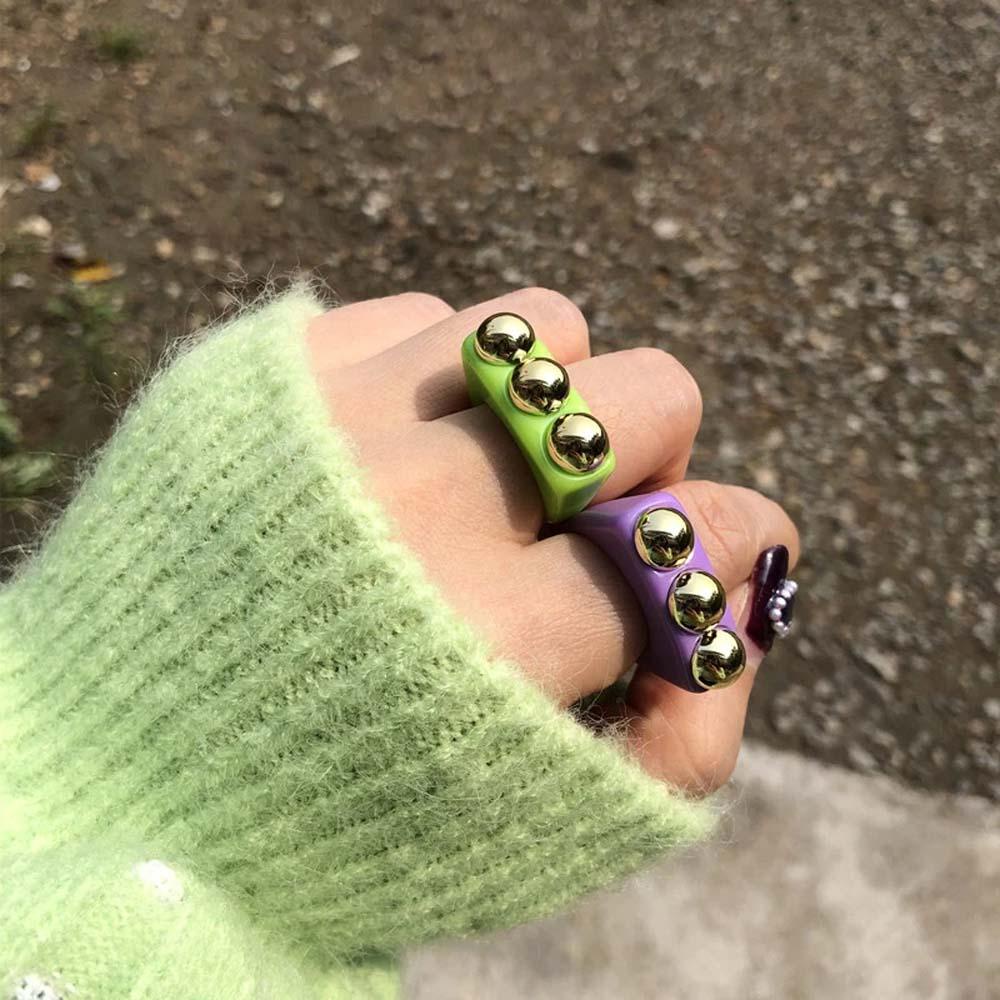 Nhẫn Đính Hạt Kim Loại Phong Cách Hip Hop Thời Trang