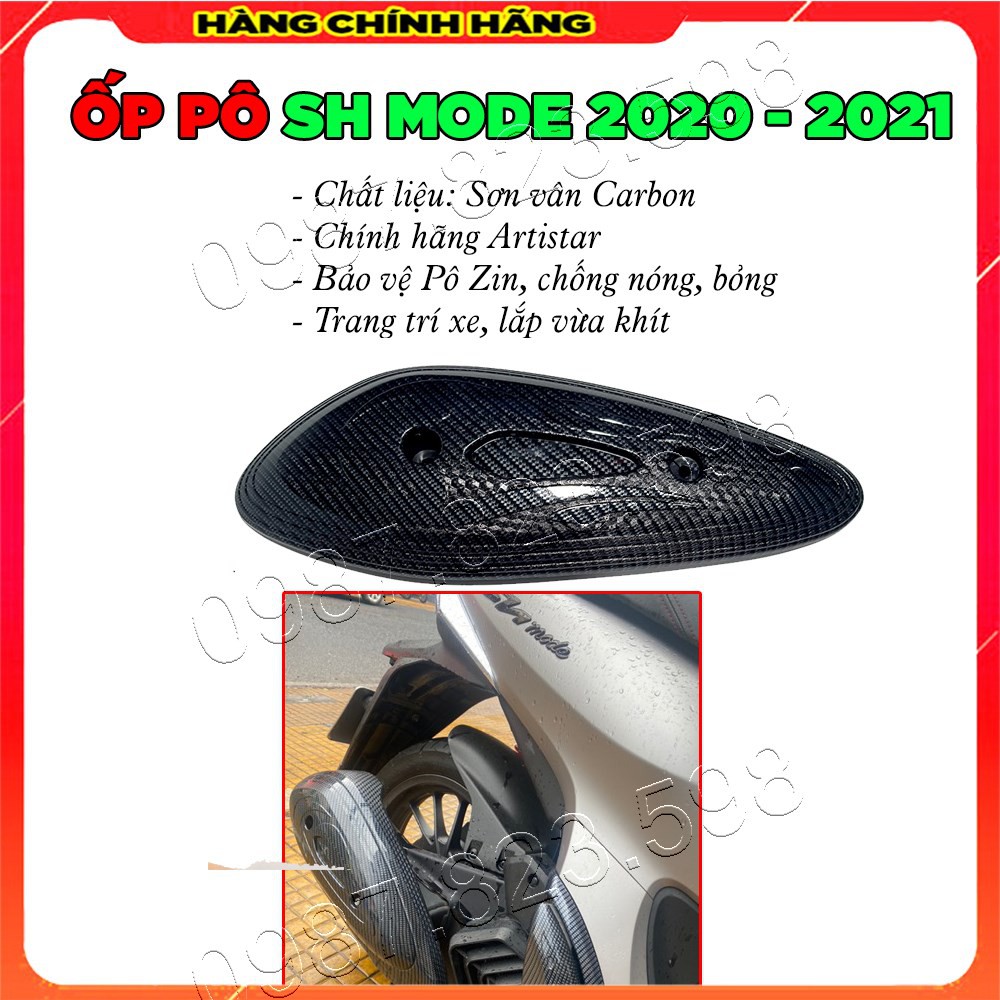 Ốp Pô (Che Pô), Ống Xả SH, SH Mode, Vision, Airblade (AB) Chất Liệu Carbon Hàng Artistar Chính Hãng