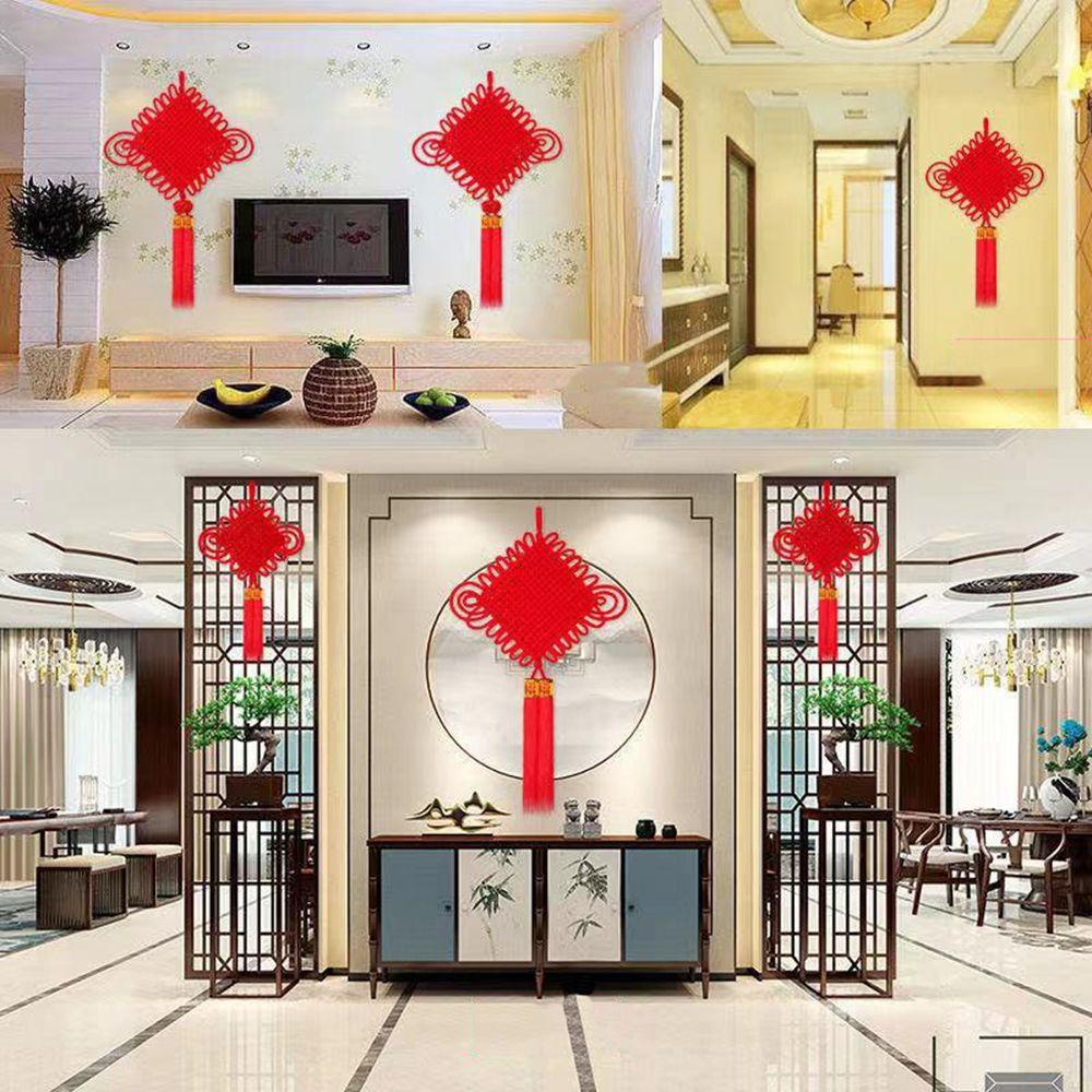 Shanhai Dây Tua Rua Thắt Nút Màu Đỏ Phong Cách Trung Hoa Treo Trang Trí Tiệc Cưới / Năm Mới