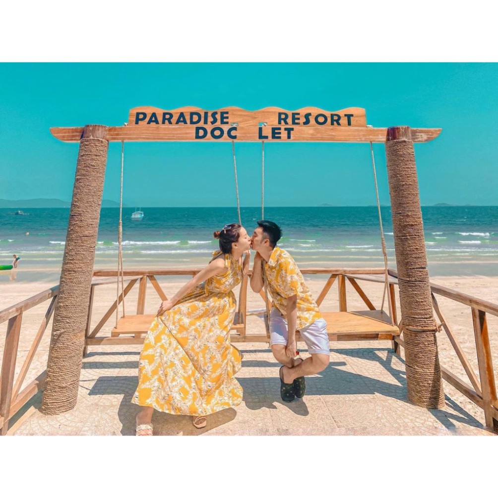 Đồ Đôi Nam Nữ, Áo Đôi Nam Nữ Đi biển đẹp, chụp hình cưới: Set áo váy sơ mi Hàn Quốc