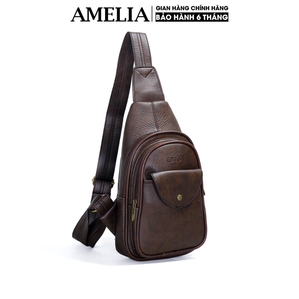 Túi đeo chéo nam túi bao tử da nhiều ngăn Chính Hãng, khóa đồng cao cấp MQ18 | BigBuy360 - bigbuy360.vn