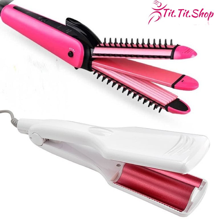 Combo 2 máy Dập Sóng Nước 2 Trục To Treeson +Lược Điện 3in1 (bấm-uốn-duỗi)