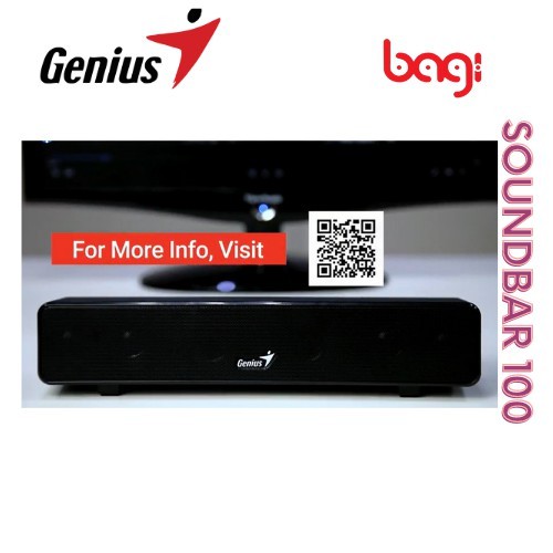 Loa GENIUS Soundbar 100 chân USB Màu đen- Loa máy tính, laptop, pc - Bảo hành 12 tháng chính hãng