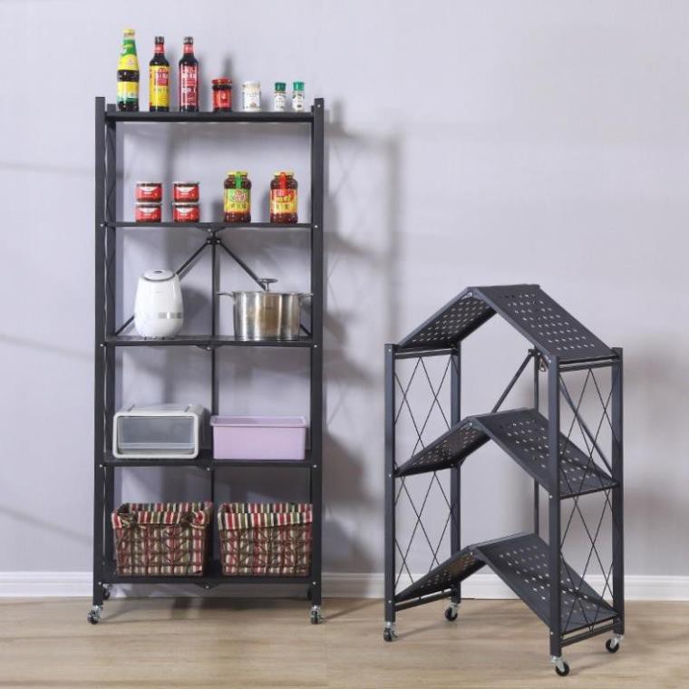 Kệ sắt để đồ LUCKMAN gấp gọn, đa năng,bánh xe có thể di chuyển 360 độ