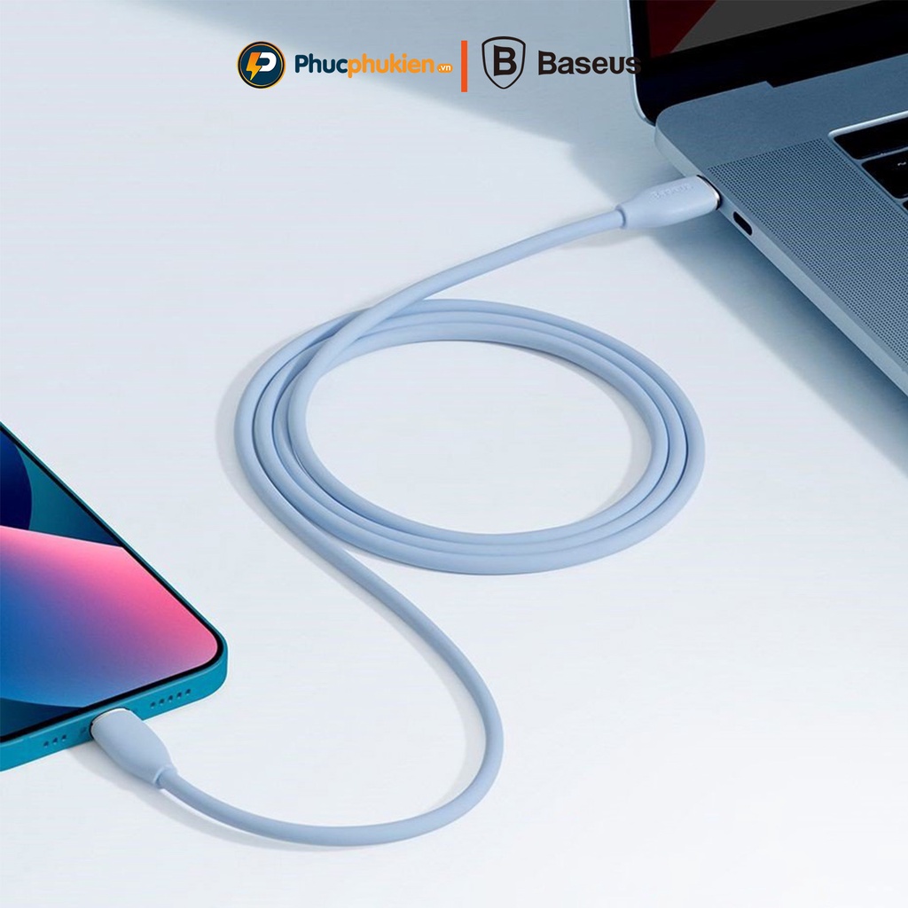 Cáp sạc nhanh dài 2m 20w Baseus jelly sạc nhanh PD 20w cho 8 plus đến 13 Pro max Phúc Phụ Kiện Bảo hành 12 tháng 1 đổi 1