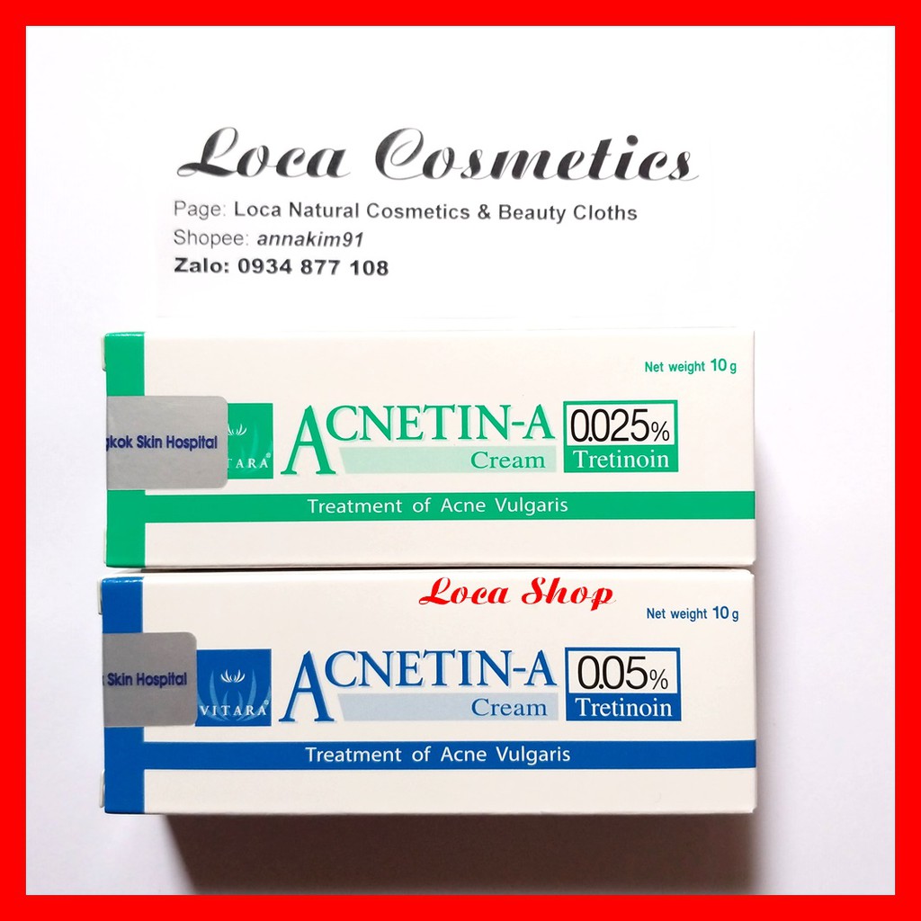 [Mã COS1904 giảm 8% đơn 300K] [Có Bill] Tretinoin 0.05% - tretinoin 0.025% Acnetin A Kem đẩy mụn Retin A Thái mới