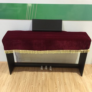 KHĂN PHỦ CHO ĐÀN PIANO ĐIỆN( MÀU NHUNG ĐỎ VÀ HỌA TIẾT HOA VÀNG) TẶNG KÈM KẸP BẢN NHẠC