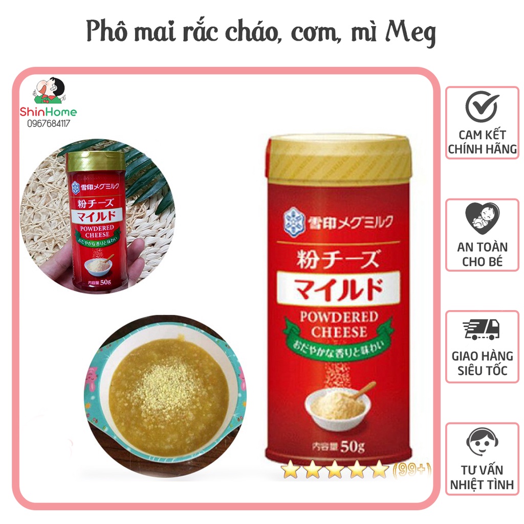 Phô mai rắc cơm/cháo/ăn dặm Meg 50g cho bé từ 7 tháng tuổi