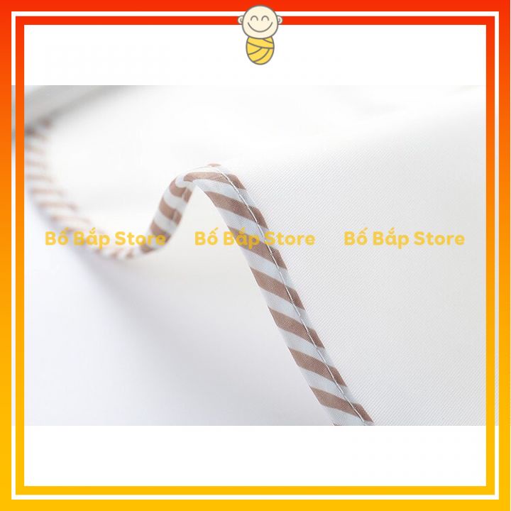 Áo Yếm Ăn Dặm Phong Cách Hàn Quốc Không Thấm Nước Ngắn Tay, Có Máng Hứng Thông Minh