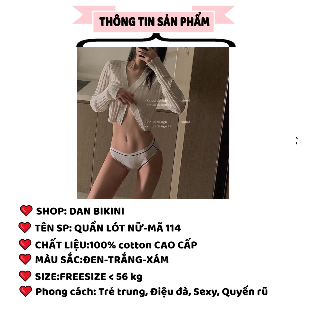 Quần Lót Nữ Cotton thiết kế viền cao cấp mềm mại MÃ 114