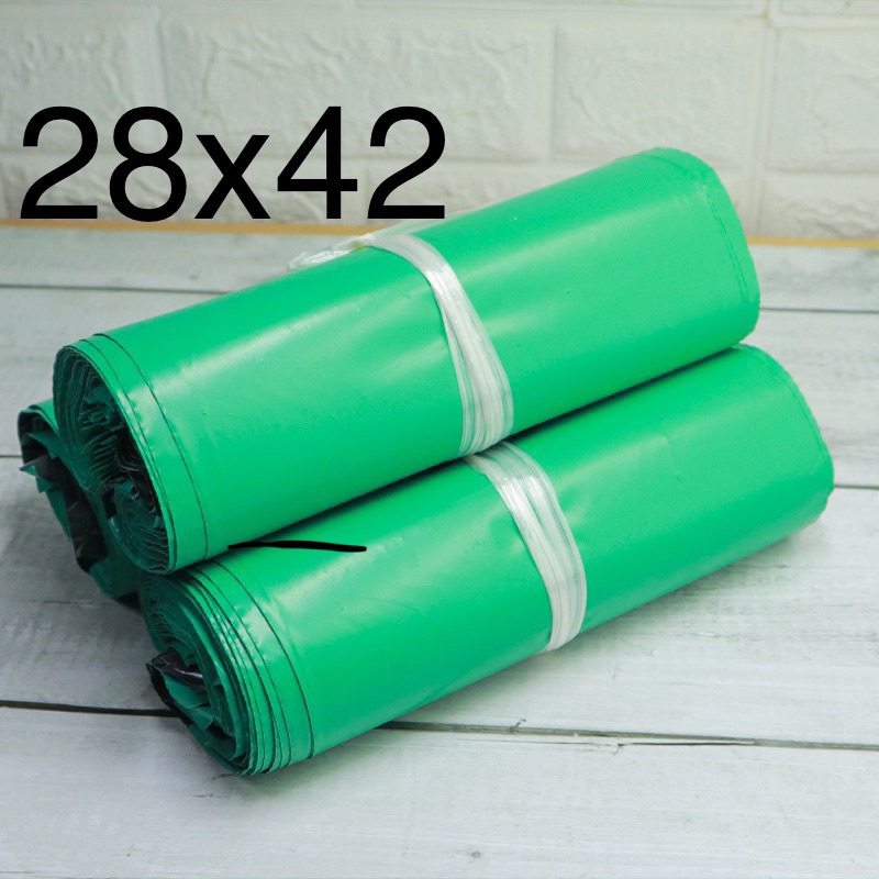 Túi gói hàng niêm phong size 28x42 màu xanh lá