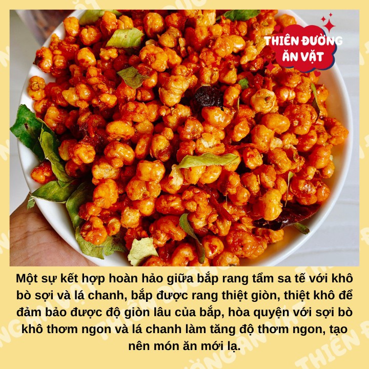 Bắp rang khô bò lá chanh 500g THIÊN ĐƯỜNG ĂN VẶT món ăn vặt ngon nhiều bạn yêu thích