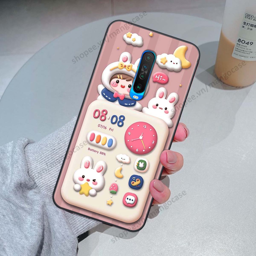 Ốp lưng Xiaomi Redmi K30 / Redmi K30 5G hình gấu, thỏ, đồng hồ cute dễ thương