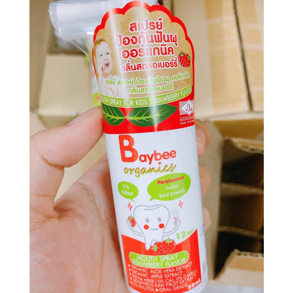 [Chính Hãng] Xịt Chống Sâu Răng Hữu Cơ Baybee Organic Thái Lan 50ml Cho Bé