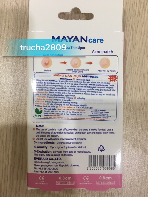 Miếng Dán Mụn Mayancare 20 Miếng