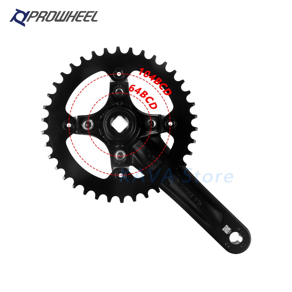 Xe Đạp Prowheel 104BCD Xe Đạp MTB Lỗ Vuông 170Mm 175Mm Crankset 32T 34T 36T 38T 40T 42T Bánh Xích Rộng Hẹp-168-DigitalVN