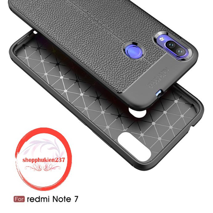 [Freeship toàn quốc từ 50k] ỐP LƯNG XIAOMI REDMI NOTE 7 ỐP DẺO CHỐNG SỐC GIẢ DA AUTO FOCUS