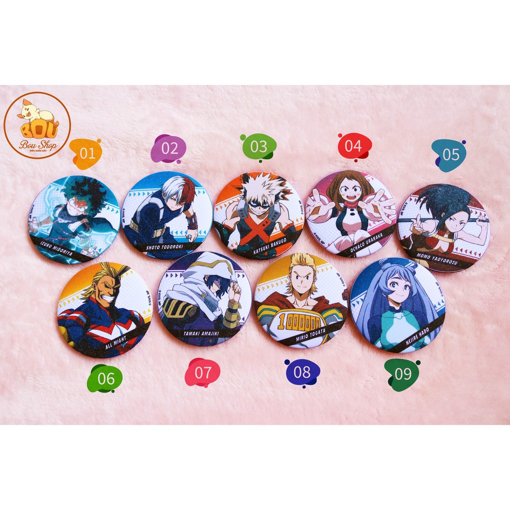 Huy hiệu Nhũ lấp lánh Boku no hero academia - My hero academia - Học viện anh hùng Anime Pin theo yêu cầu