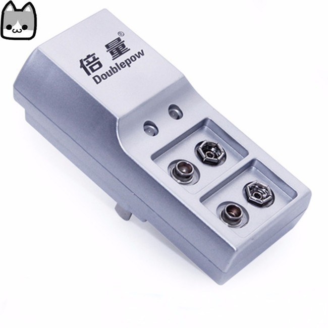 Doublepow 2 Slots 9V Battery Charger Full Automatic Stop Charging Charger for Rechargeable Batteries